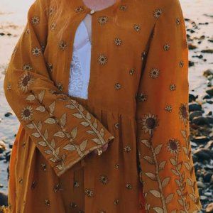 NWOT - Bohemian Wonders Sunflower Sunset Duster - Mustard - XXL